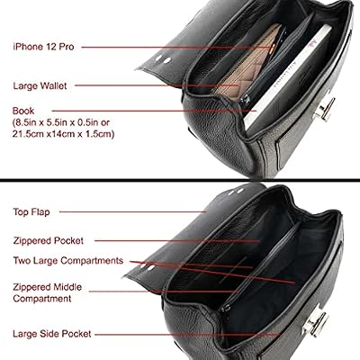 Italian Genuine Leather Satchel Top Handle Handbag Purse For Women