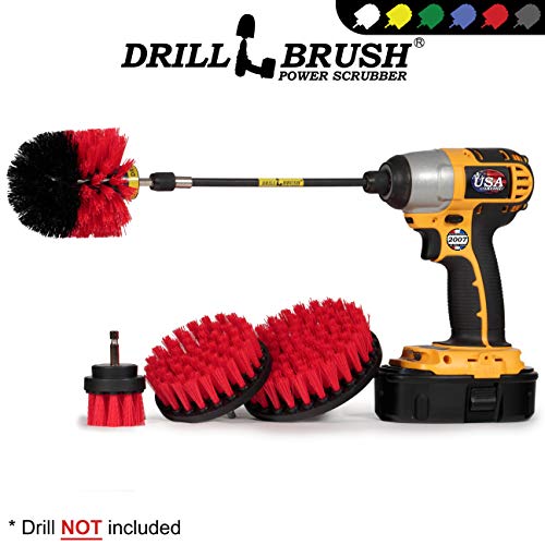 Drillbrush - Stiff Bristle Power Scrubber Cleaning Kit with Extension – Patio