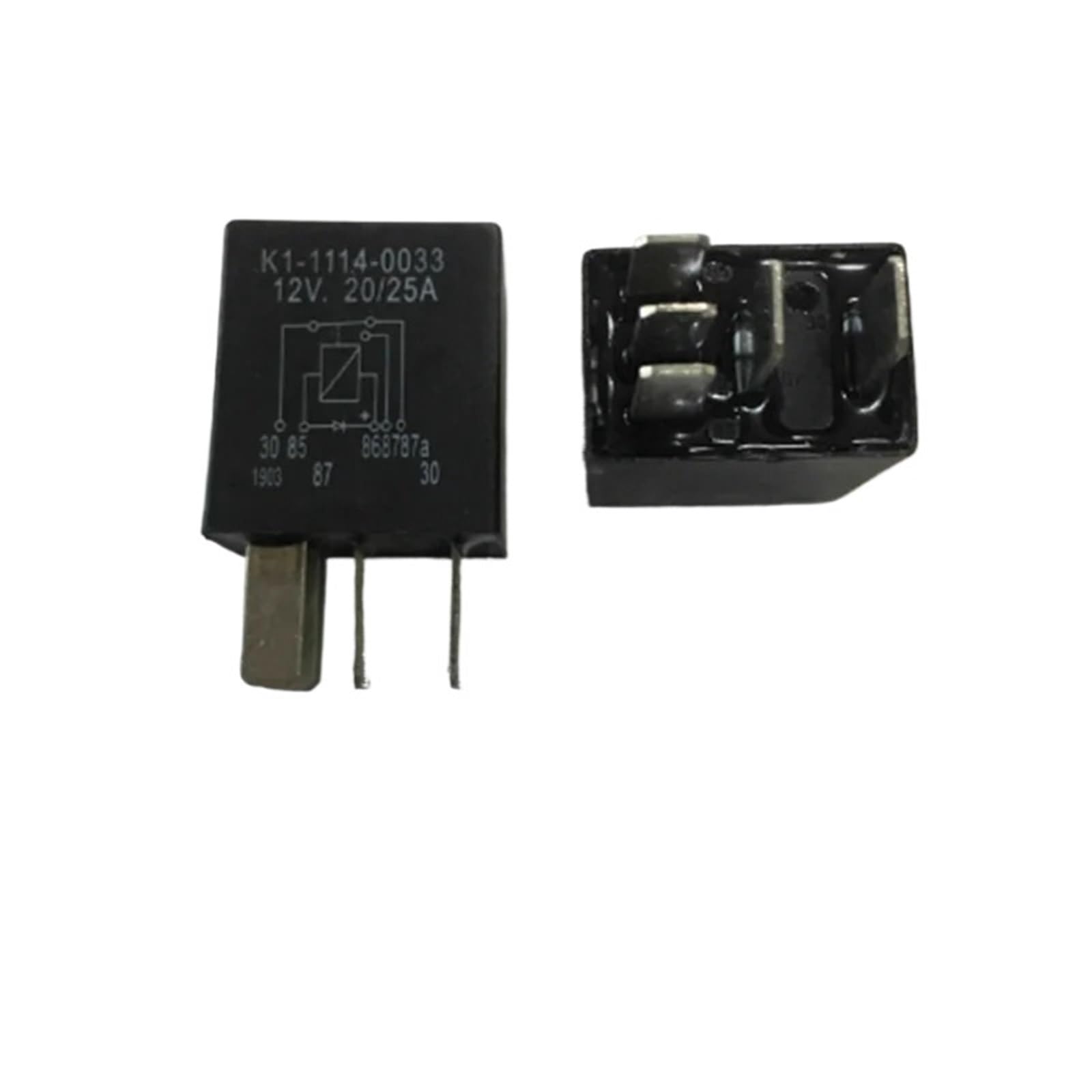 Lot De 2 Relais à Rouleaux 12V 5 Broches K1-1114-0033