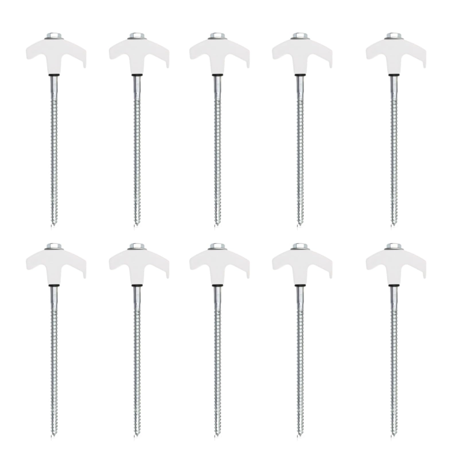 10 Piezas Piquetas de Acero para Carpa, Clavijas de Tienda de Acero, Clavos de Tierra Robustos con Rosca, Clavijas Camping Suelo Duro, para Tiendas de Jardín, Camping, Pesca y Bosques