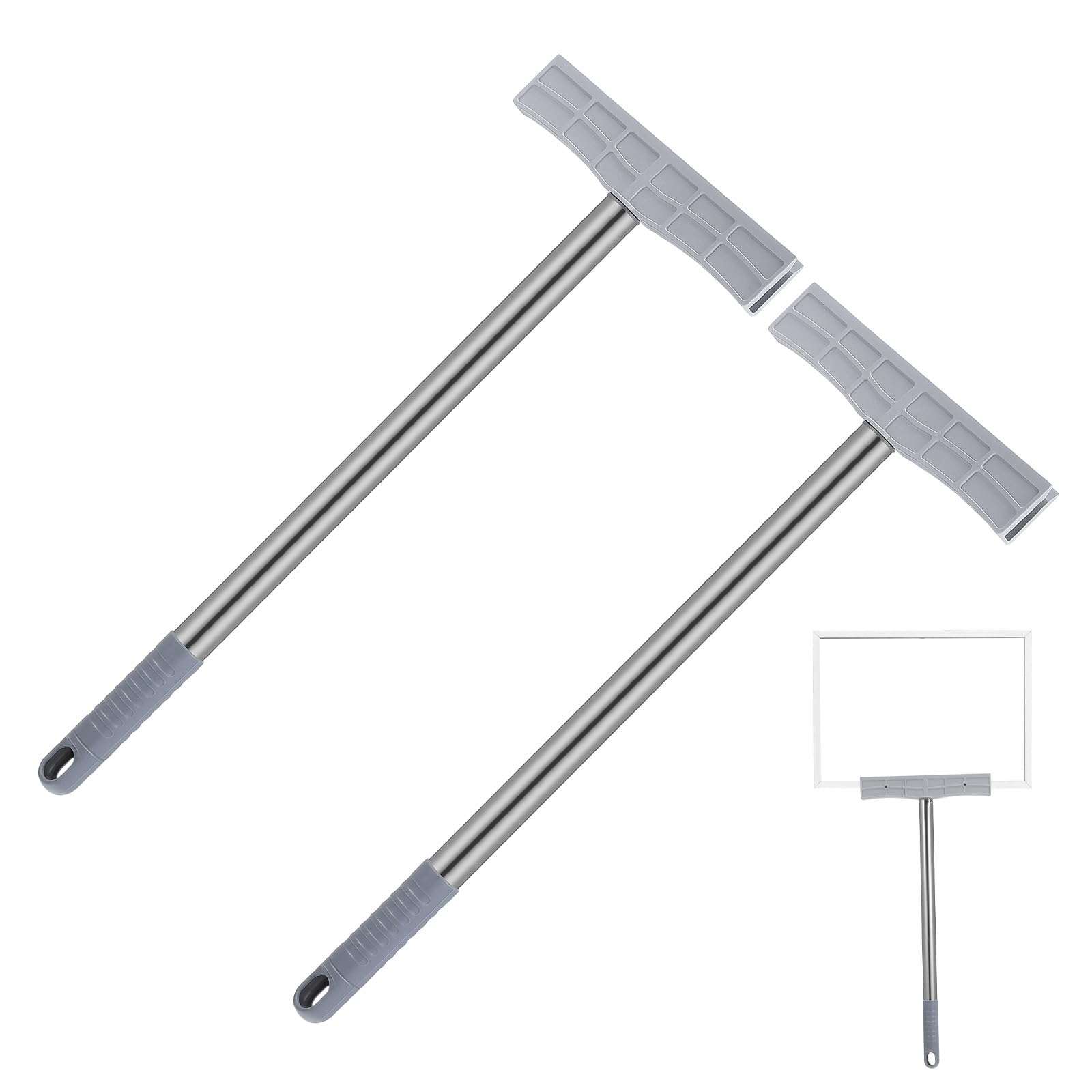 Zerodeko 2Pcs Stainless Steel Handheld Sign Rod Multi-Function Sign Holder Stick for Sports Meetings Parade Protests Welcome Events Office Use