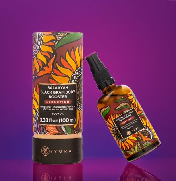 iYURA Balaayah Balaayah Black Gram Body Booster Oil - Seduction Blend | Ayurvedic Massage & Moisturizing Body Oil | Luxurious Fast-Absorbing & Non-Sticky | 3.38 fl oz