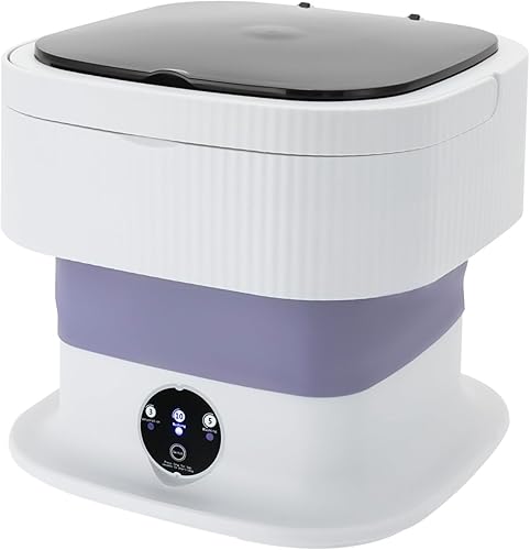 Miniatura 7 de Xuthusman Portable Washing Machine,10 L Foldable Mini Washer with Turbine Core 3 Wash Modes for Apartments Travel Dorms RV Lightweight Compact