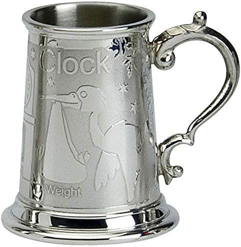 I LUV LTD Christening Gift Baby Tankard Engravable With Weight Name and Time