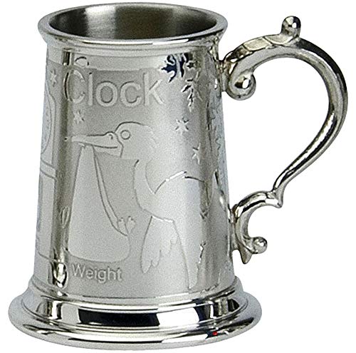 Chope de bébé orfèvrerie gravable avec nom et heure cadeau de baptême