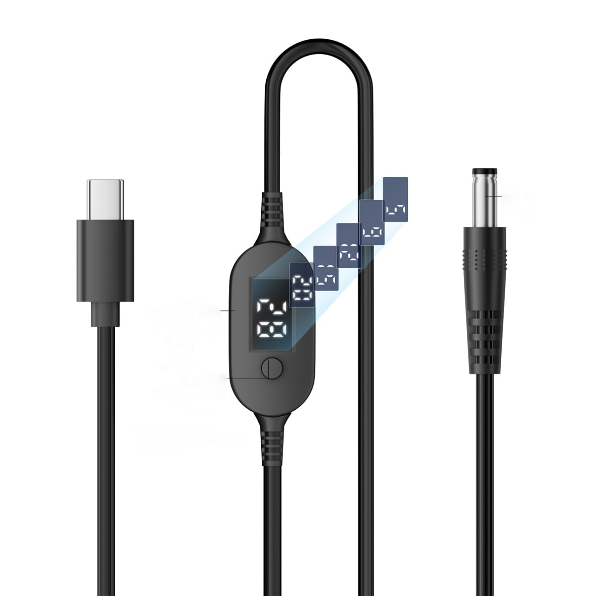 ETZIN USB C to DC 5.5x2.5mm PD140W 1M/3.2FT Fast Charging Cable with Digital Display Compatible with 100W/65W/40W Support 6 Voltages 5V/9V/12V/15V/20V/28V-picture-22