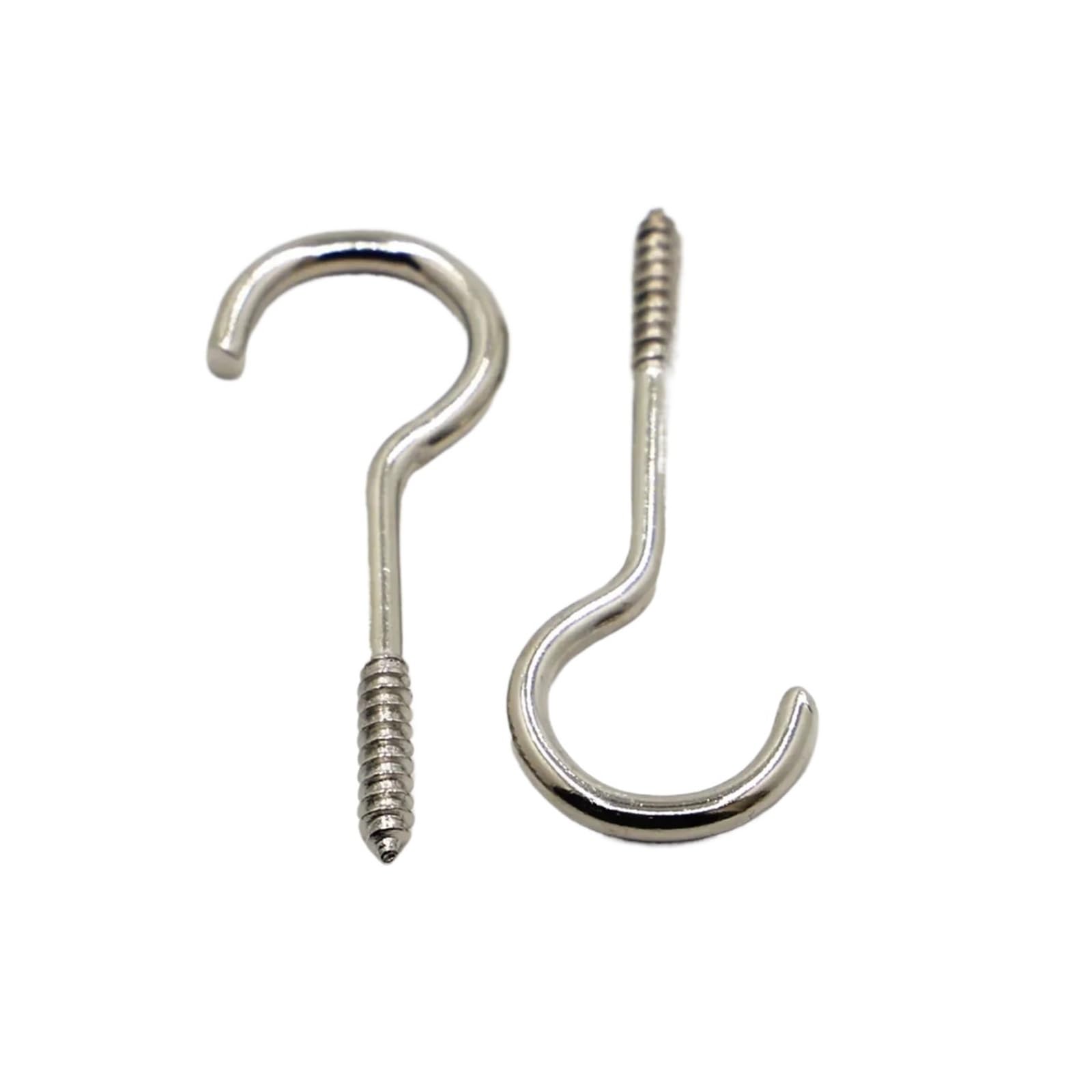 LZTDSBX Cup Hooks Screw Light Hook Ring Question Mark Eye Screws Wood Self-Tapping Hooking(No.12 5pcs)