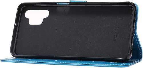 Miniatura 5 de Funda compatible con Samsung Galaxy A32 5G con purpurina y tarjetero para mujer, diseño de mariposas de cristal, a prueba de golpes, funda