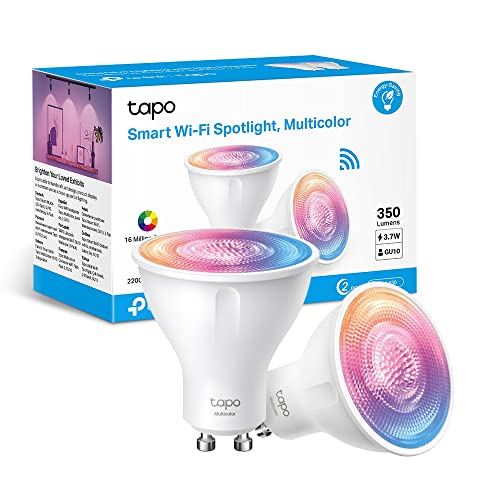Tapo L630 Lampadina WiFi Intelligente LED Smart GU10 2-Pack, RGBW Multicolore, 16 Milioni di Colori, Amazon Alexa, 350 Lumen, 3.7W, Risparmio Energeti
