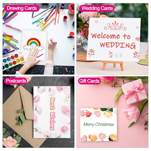 Tarjetas de acuarela que no se doblan papel algodón 300 GSM con sobres postales PATIKIL 7