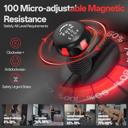Image of JOROTO Exercise Bike, Magnetic Stationary Bikes for Home with 40LBS Flywheel, App Supported Indoor Bike with 350LBS Weight Capacity, Low Noise,Digital Monitor,Bottle and Tablet Holder