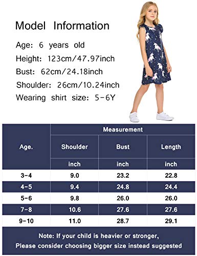 Arshiner Girls Nightgown Nightdress Unicorn Shirt Pajamas Dress For Kids Sleepwear Nighty Navy Blue #TOP6