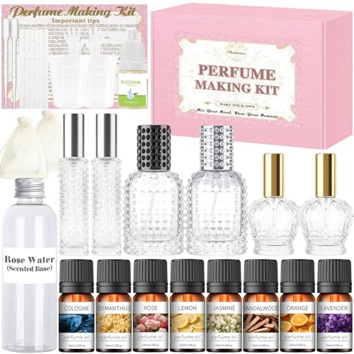 Thaluna Perfume Making Kit - DIY Perfume Kit for Women Make Your Own Scent with Essential Oil Bottles Body Fragrance Set Perfume Gift Set for Women and Girls Mother Day Gift