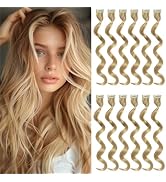 12 Pcs Curly Wavy Clip In Hair Extensions-20 Inch Synthetic Hair Extensions Clip Ins for Women, T...