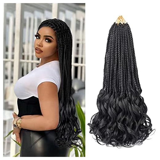French Curly Crochet Braids-8 Packs 14 inch French Curly Braiding Hair Pre Looped Goddess Box Braids Crochet Hair For Black Women with Wavy Curl Ends Hair Extensions (120 Strands, 1B)