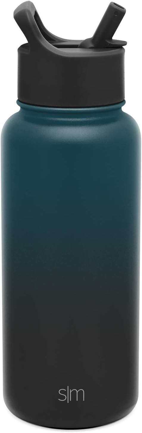 Simple Modern Water Bottle with Straw Lid Vacuum Insulated Stainless Steel Metal Thermos | Reusable Leak Proof BPA-Free Flask for Gym, Travel, Sports | Summit Collection | 32oz, Moonlight: Home & Kitchen