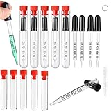 Amplias aplicaciones: estos goteros de vidrio calibrados son excelentes para usar con aceites esenciales, medicina líquida, alimentos líquidos para plantas, solventes para ejercicios de laboratorio, pinturas acrílicas, tinta de alcohol, mediciones de fertilizantes y más.