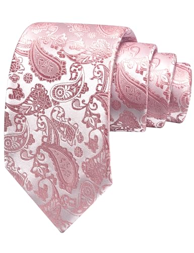 Image of GUSLESON 3.15 inch(8cm) Fashion Paisley Ties Mens Woven Jacquard Necktie for Wedding