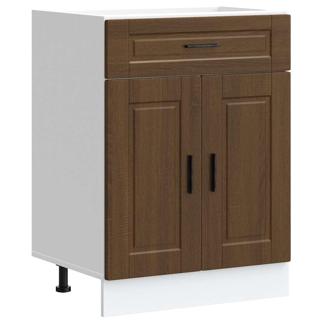 vidaXL Armoire de Cuisine Porto chêne Marron Bois d'ingénierie, Meuble d'évier, Meuble de Cuisine avec tiroir, Meuble de Cuisine à tiroir