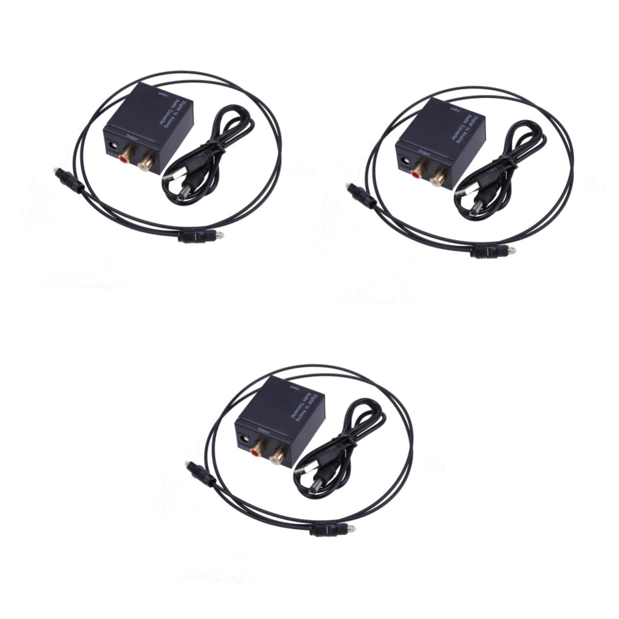 Mikikit 3pezzi Convertitore Audio Digitale Analogico Spdif Coassiale Per Tv e Dvd Compatto e Leggero Con Cavo Ottico Supporta Frequenze Khz Trasmissione Senza Rumore Elettromagnetico