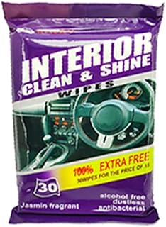 KaberMisr 2020 - KaberMisr 2020 Wet Cleaning Wipes Provides Excellent and Durable Protection for Your Car, Car Care and Cleaning Kit (30 Pack Jasmine Scent)