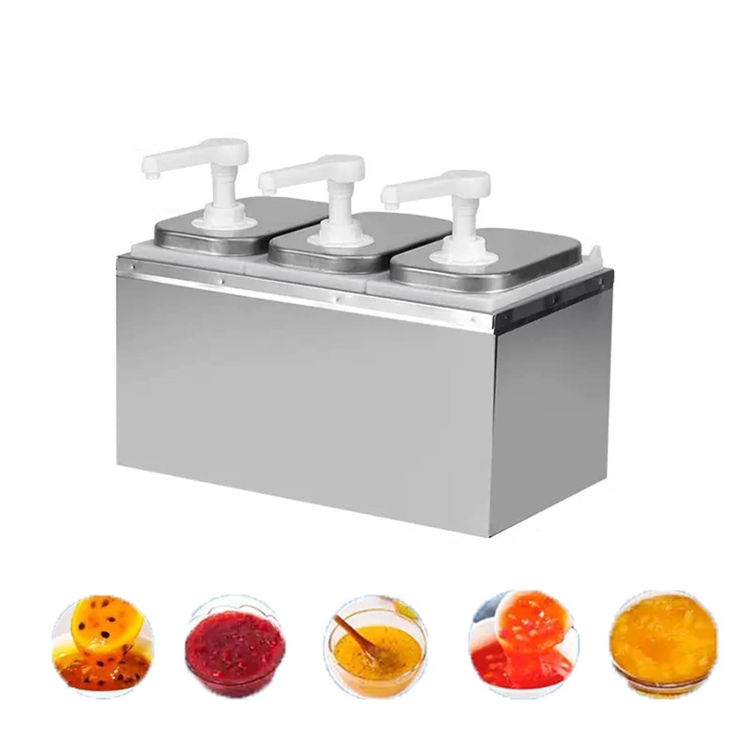 Ltzygmion Sauce Dispenser, 2L Condiment Pump With Food Grade Pp Indenter, Leak-Proof, Detachable Tank, For Ketchup, Soy Sauce, Vinegar, Mayonnaise, Kitchen & Restaurant Use