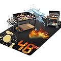 SEILETOO 48 x 30 Inch Under Grill Mat for Outdoor Grill, BBQ Mat, Grill Mat, Double-Sided Fireproof, Waterproof, Oil-Proof, Easy to Clean, Fireplace Mat for Decks, Patios, Lawn and Indoor Grill