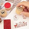 8pcs Noël Tampons En Caoutchouc Bois Ronds Bonhomme De Neige Sapin HO Renne Père Noël Et Tampon à Imprimer Rectangle Lettre Merry Christmas Décoration Scrapbooking DIY Pour Noël Anniversaire Nouvel An