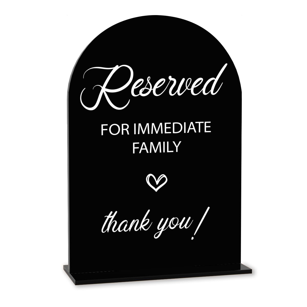 Letrero de reservado para familia inmediata, letreros reservados para boda, compromiso, despedida de soltera, decoración para ceremonia, recepción, fiesta, bodas, letrero acrílico negro