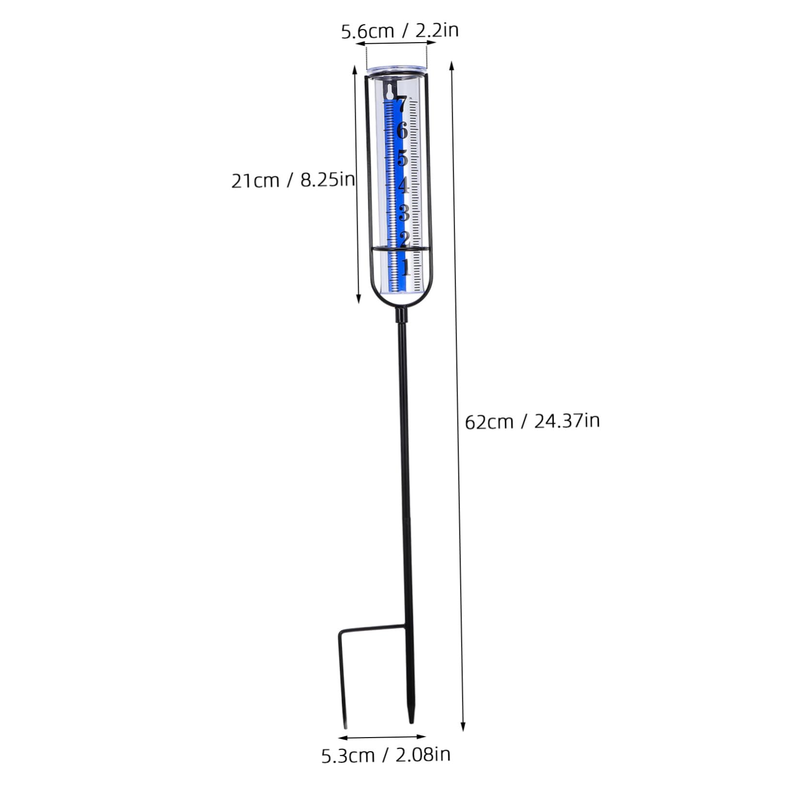Gogogmee Outdoor Garden Rain Gauge Measuring Tool with Rack for Accurate Rain Measurement Durable Tube Stand for Lawn Farm Use