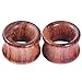 Longbeauty Pair Vintage Brown Natural Wood Hollow Tunnels Ear Plugs Stretcher Gauges 14MM