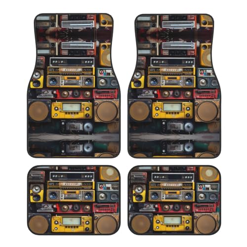 Alfombrillas de coche vintage estilo radio retro, elegancia clásica para proteger tu vehículo