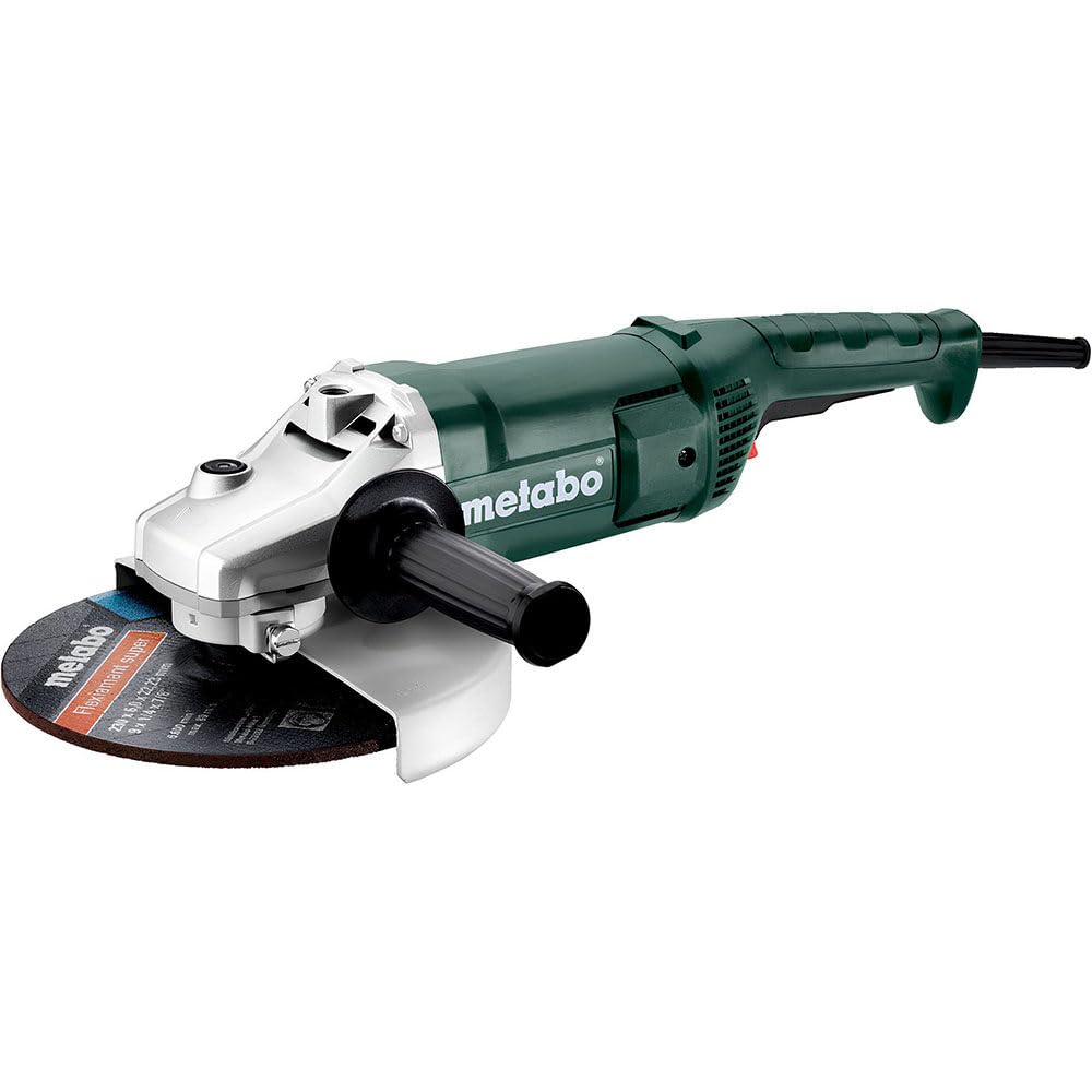 Metabo 9-Inch Angle Grinder, 6,600 RPM, 15 Amp, AC/DC, Paddle