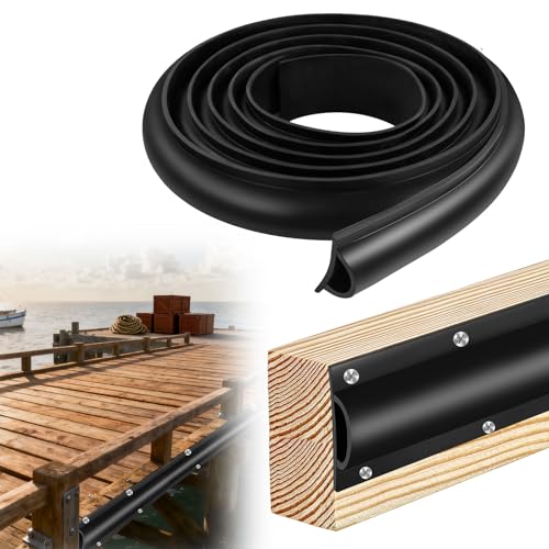 SHILIU 13feet Boat Dock Bumpers Dock Edging Guard for Piling and Pier Rub Rail for Boats Protection Black Dock Fender Bumper Includes Mounting Screws