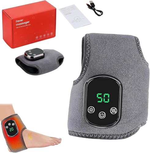 FYFTNMZ Foot Massager,Three-Speed Vibration Heat Therapy Massager for Foot,Wireless & Portable Heated Ankle Wrap with 3 Vibration Mode & 5 Heat Levels