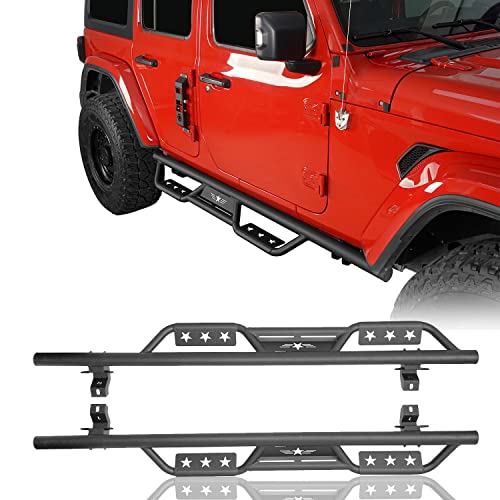 u-Box Wrangler JLU Side Steps Running Boards Rocker Slider Compatible with Jeep Wrangler JL Unlimited 4-Door 2018 2019 2020 2021 2022 2023 2024 2025