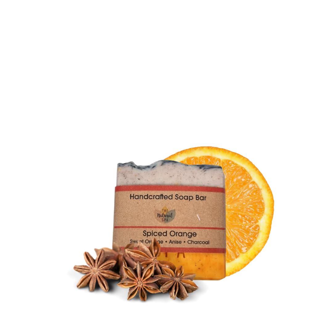 Spiced Orange Handcrafted Soap Bar, Moisturising Vegan Soap, Natural Soap with Cocoa Butter & Almond Oil