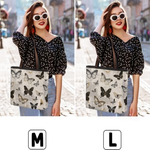 Sac fourre-tout papillon zippé en polyester résistant grand format 45 x 33 cm