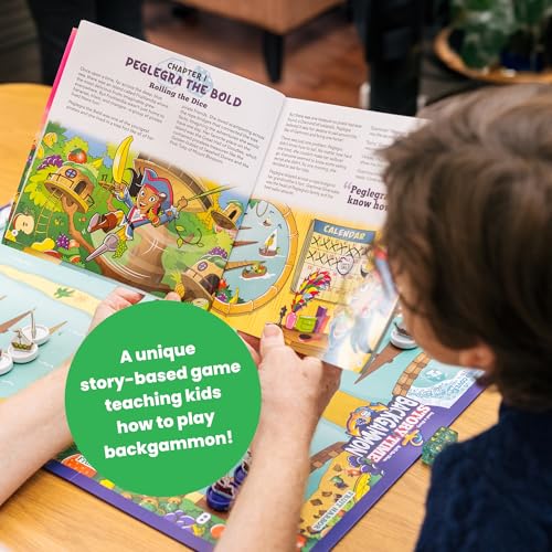 Image of Story Time Chess Backgammon Set for Kids, Ages 3 and Up, Educational Learning Game, 1-6 Players