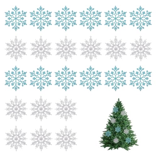 24 Stück Schneeflocken Deko,Christmas...