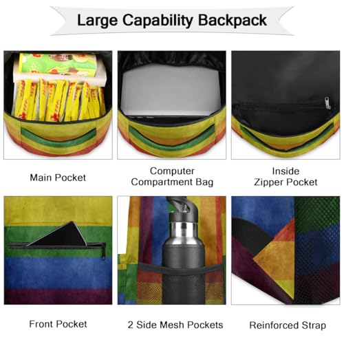 Sac à dos ordinateur portable arc-en-ciel ergonomique