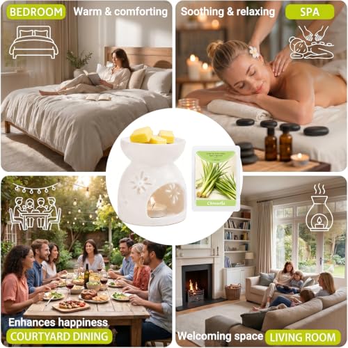 SCENTORINI Wax Melts, Citronella Scent, Summer Scented Wax Cubes Strong Scent, Lemongrass Scentsy Soy Wax Melts Tarts for Wax Warmer Home Fragrance - 6 Pack — view 6