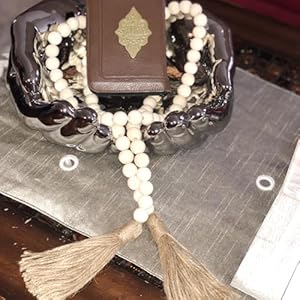 58 inches Natural Wood Bead Garland with Tassels Farmhouse Rustic Country Beads for Christmas Tree Home Decoration Room Decor Wall Hanging Curtain Rod Accents and Shelf 58in 5ft