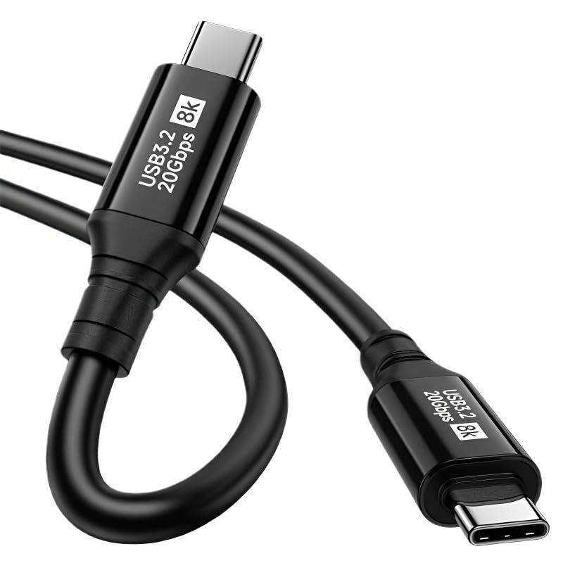 Cavo USB C a C PD da 100 W ricarica rapida*/ing 8K Cavo di uscita video ad alta velocità trasferimento dati Dual Type C (1,5 m)