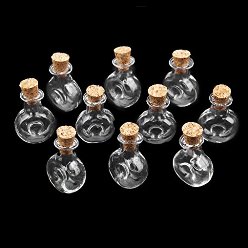 NC Frasco de Vidro para Lâmpada Plana de Cortiça Frascos Ampolas Wish Bottle