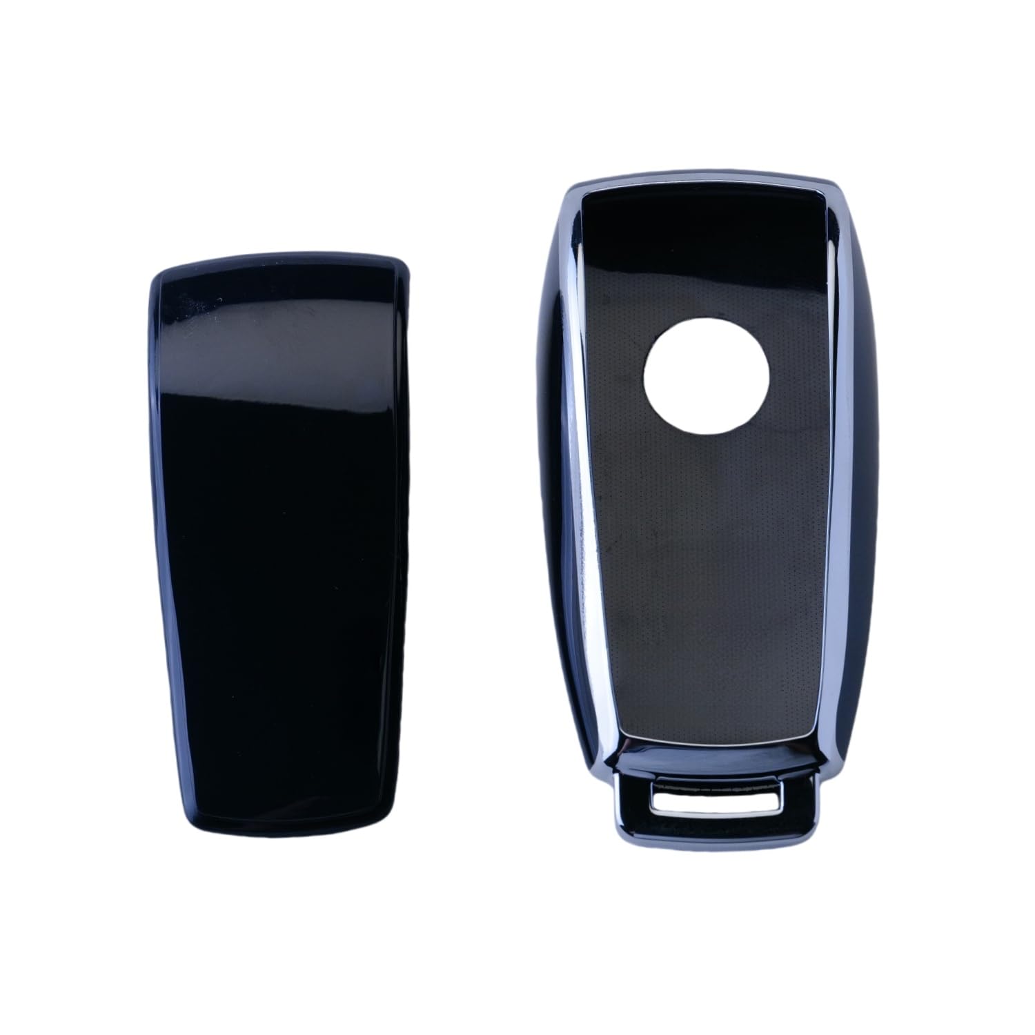 RUXYAXFOL TPU copertura chiave auto per Mercedes Benz S/A/G/B/E/C Classe AMC CLA CLE CLS GLA GLC GLE GLK GLS W221 W222 Custodia chiave auto, 2 pezzi, nero e argento