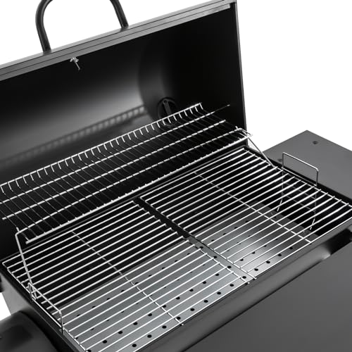 Barbecue au charbon de bois grand format avec double surface de cuisson et couvercle - 4