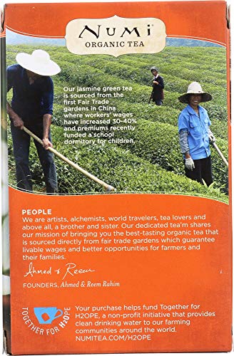 Numi Organic Tea Jasmine Green, Full Leaf Green Tea, 18-Count Tea Bags #TOP3