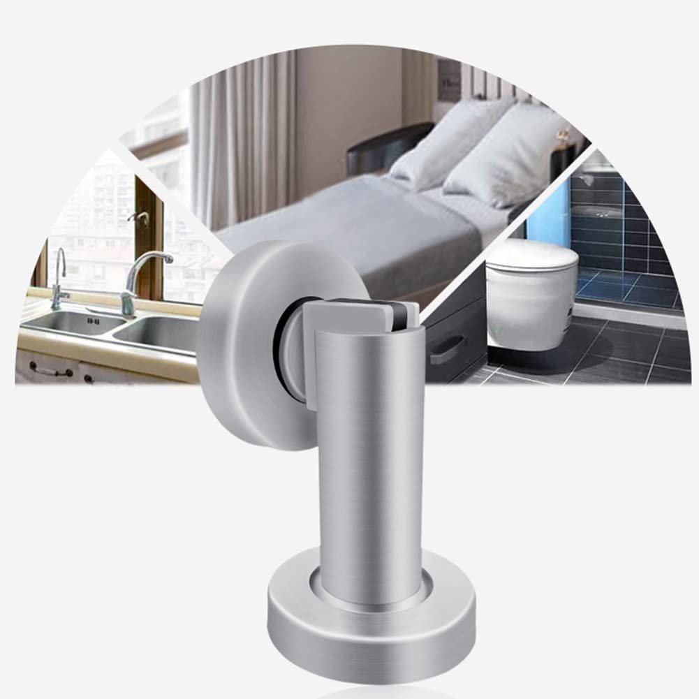 1pcs,Fermaporta magnetico in acciaio, fermaporta silenzioso, fermaporta magnetico in acciaio inossidabile spazzolato ，Tappi per porte