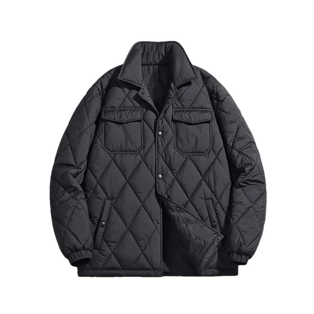 Uomo Imbottito Abbigliamento Inverno Tinta Unita Stile di Lavoro Multi-Tasca Sport All'aria Aperta Risvolto Cappotto Uomo Giacca Term
